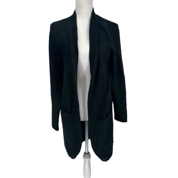 Soma Wknd Eyelash Black Open Front Super Soft Cardigan Sz Small - Picture 1 of 7